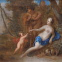 C1680 Italian Oil on Canvas Painting of Ariadne and Bacchus