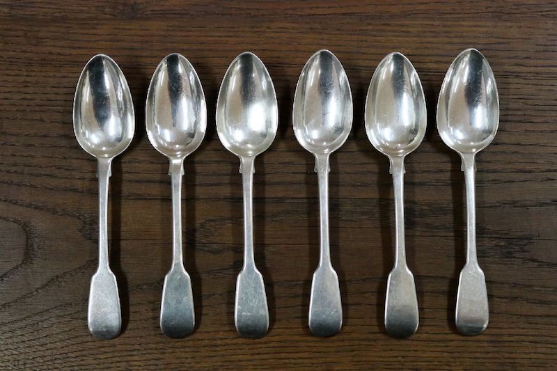 C1834 Set 6 Sterling Silver Dessert Spoons by William Traies - Roys ...