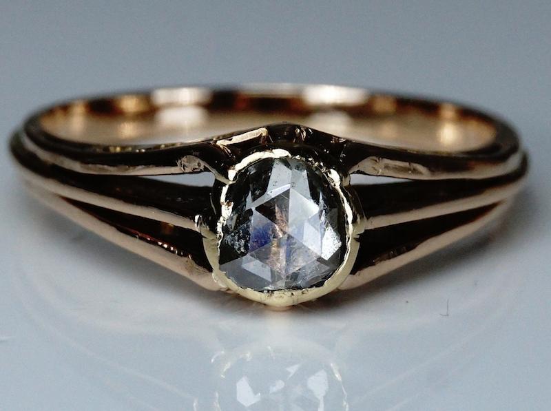 C1820 Foil Backed Rose Cut Diamond Ring Roys Antiques